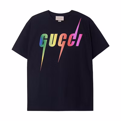Gucci Black SS23 Logo Print Crewneck Short Sleeve T-Shirt 616036-XJFF9-1152