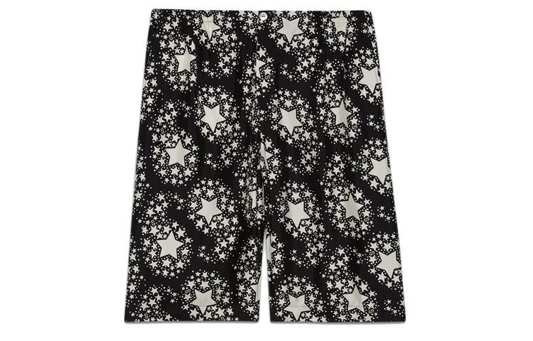 GUCCI Black Star Print Silk Shorts 624399-ZAENN-1060 圖 2