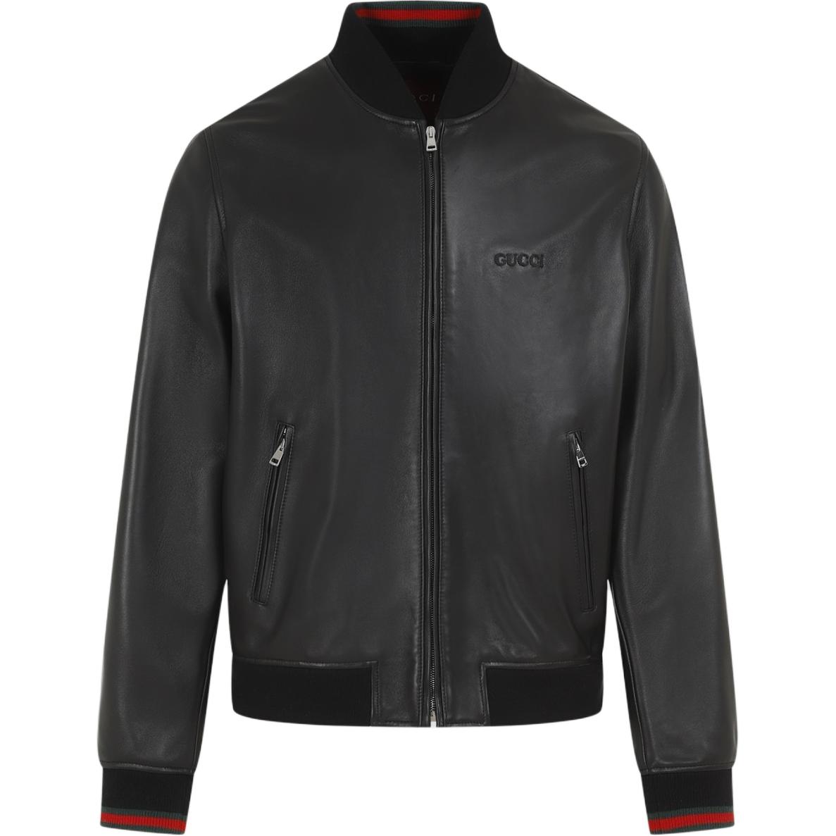 Gucci Black Striped Baseball Collar Zip-Up Jacket 793726-XNA3M-1060