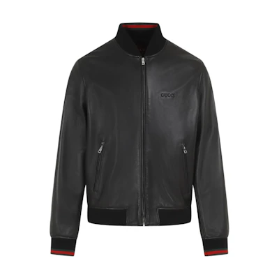 Gucci Black Striped Baseball Collar Zip-Up Jacket 793726-XNA3M-1060