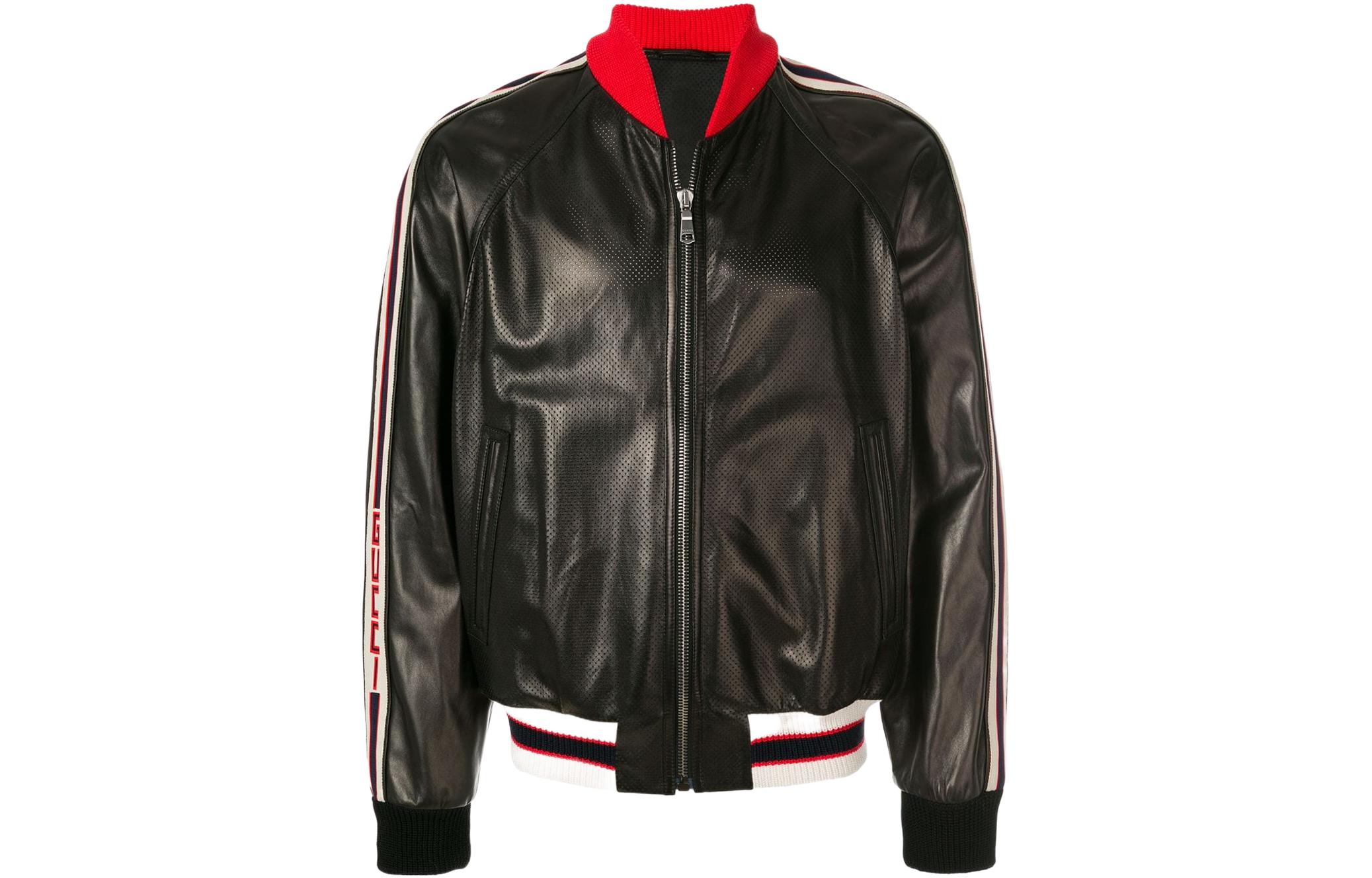 Gucci Black Striped Zip-Up Bomber Jacket 501174XG523-10568