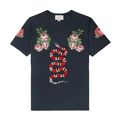 Gucci Black T-shirt with Animal Print 432086-X3D88-3013