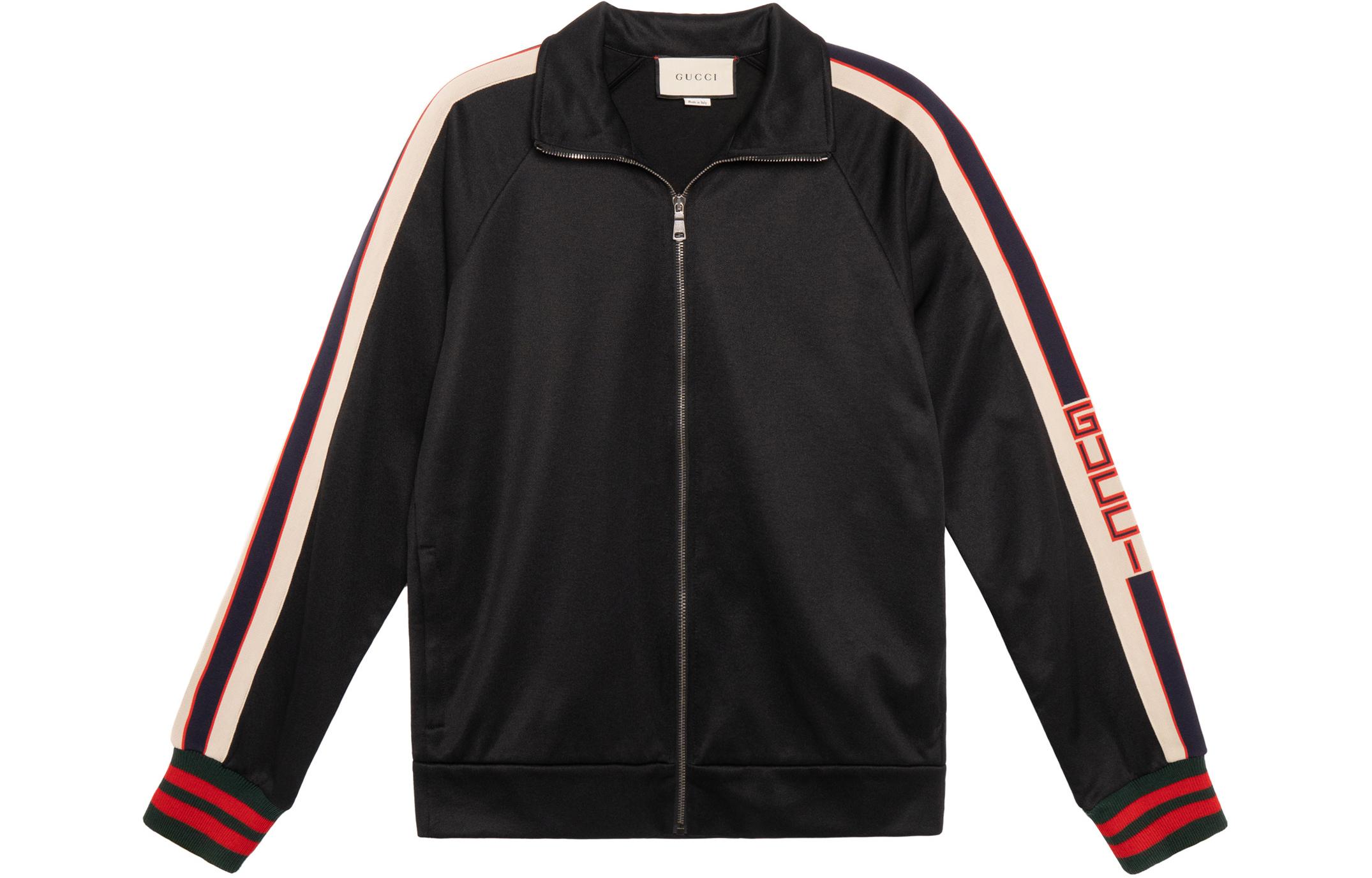 Gucci Black Technical Jersey Stripe Track Jacket Jumpsuit 474634-X5T39-1008