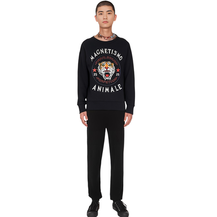 GUCCI Black Tiger Head Print Knit Sweater 497253 X9T49 1082 圖 4