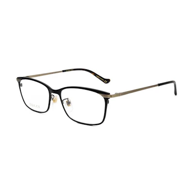 GUCCI Black Titanium Square Metal Optical Glasses Frame GG1130OJ-001