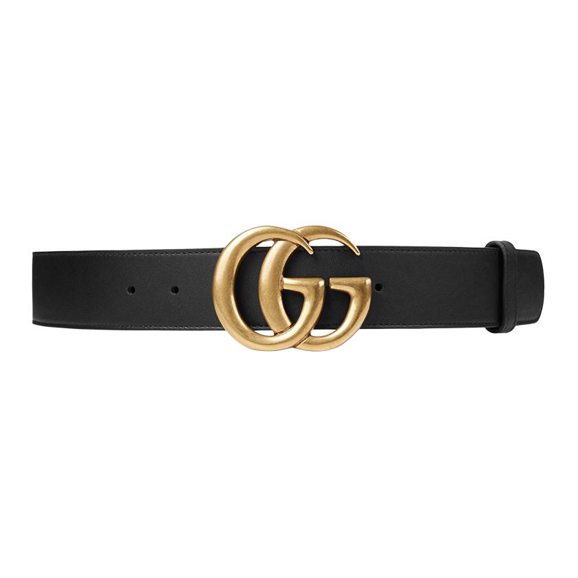 GUCCI Black Unisex Leather Belt - Solid Design, 4CM Width, Couples Style. 397660 AP00T 1000