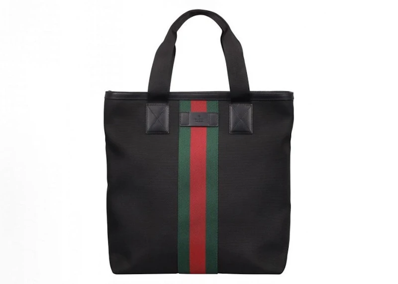 gucci-black-web-stripe-canvas-tote-bag-black