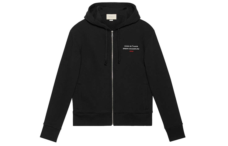 Gucci Black Zip-Up Sweatshirt with Bat Print Design 519489-X3N27-1082