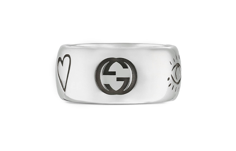 Order GUCCI 關於愛寬版銀戒指 男女情侶飾品 455248-J8400-0701