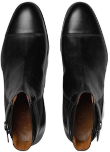 GUCCI古馳 Blondie 皮革 舒適休閒 短中筒 切爾西靴 2cm 男款 黑色 Lookbook GUCCI古馳 Blondie 皮革 舒適休閒 短中筒 切爾西靴 2cm 男款 黑色