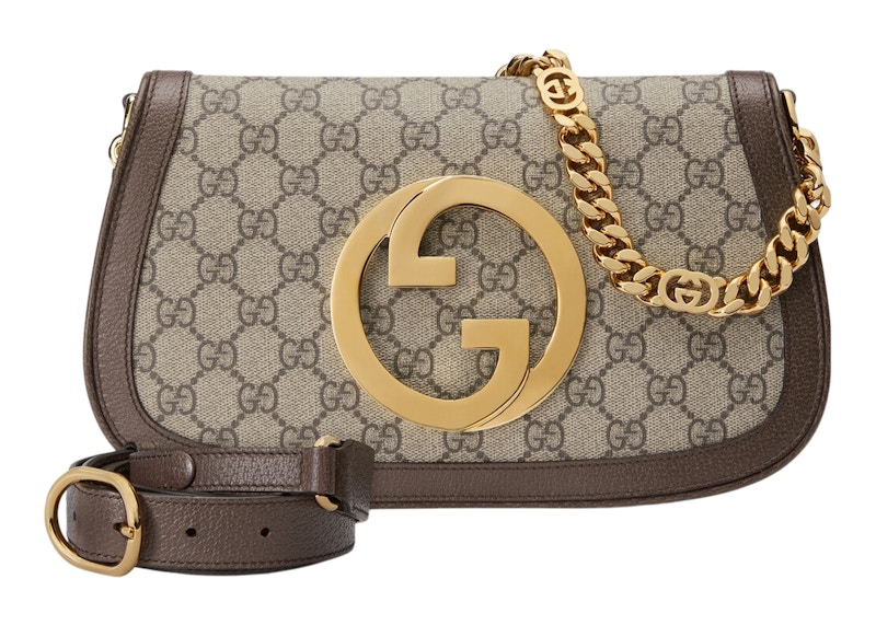 Gucci Blondie Shoulder Bag GG Supreme Beige/Ebony