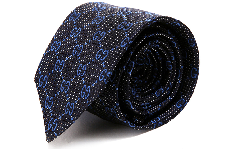 GUCCI Blue Black Printed Silk Tie with Gift Box 408865-4E002-4268 圖 2