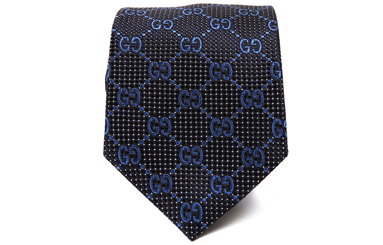 GUCCI Blue Black Printed Silk Tie with Gift Box 408865-4E002-4268 圖 3
