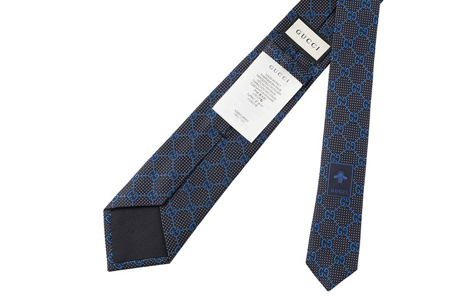 GUCCI Blue Black Printed Silk Tie with Gift Box 408865-4E002-4268 圖 5