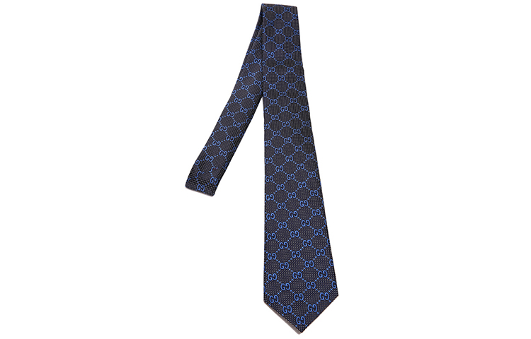 GUCCI Blue Black Printed Silk Tie with Gift Box 408865-4E002-4268 圖 6