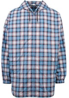 Gucci Blue Check Logo Print Hooded Jacket for Men 581941-ZACCR-4342 Gucci Blue Check Logo Print Hooded Jacket for Men 581941-ZACCR-4342