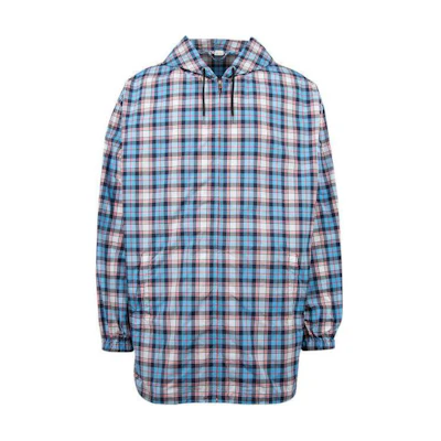 Gucci Blue Check Logo Print Hooded Jacket for Men 581941-ZACCR-4342