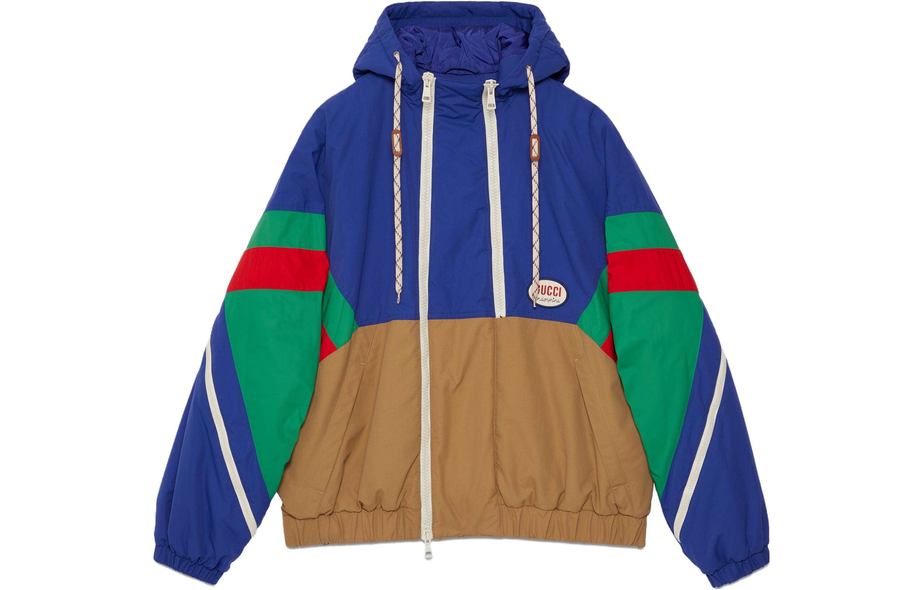 Gucci Blue Colorblock Logo Embroidery Casual Jacket 742817-Z8BKO-2371