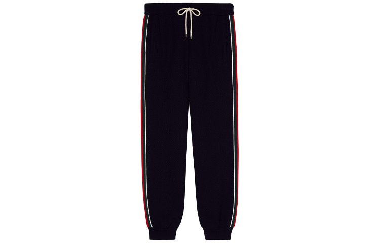 Gucci Blue Contrast Stripe Jogger Knit Sweatpants 673329-XJDUW-4548