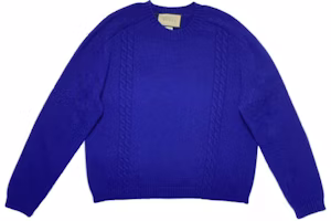 Gucci Blue Crewneck Long Sleeve Knit Pullover Sweater 605847-XKAPO-4003 Gucci Blue Crewneck Long Sleeve Knit Pullover Sweater 605847-XKAPO-4003