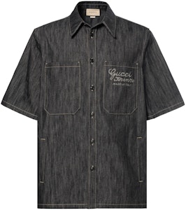 구찌 블루 데님 셔츠 자카드 디테일 반팔 782396-XDCWP-4759 Buy 구찌 블루 데님 셔츠 자카드 디테일 반팔 782396-XDCWP-4759
