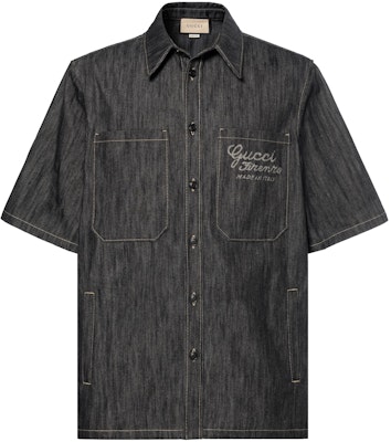 구찌 블루 데님 셔츠 자카드 디테일 반팔 782396-XDCWP-4759 Buy 구찌 블루 데님 셔츠 자카드 디테일 반팔 782396-XDCWP-4759