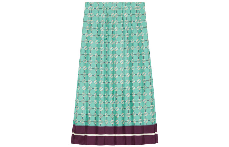 GUCCI Blue Double G Print Silk Skirt 409370-ZAGNA-4559 圖 2