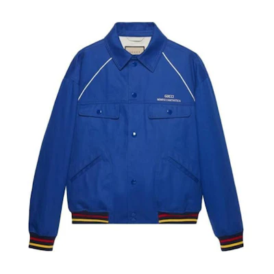 Gucci Blue Embroidered Letter Long-Sleeve Jacket 743251-XDCH1-4139