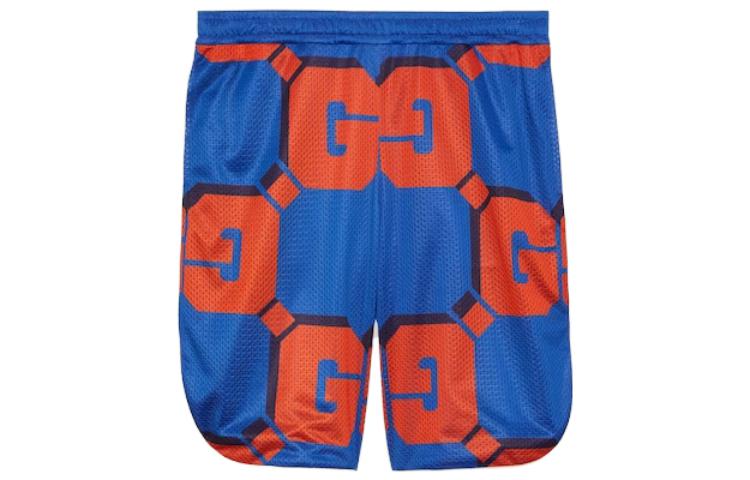 Gucci Blue GG Mesh Print Shorts 733518-XJFAN-4935