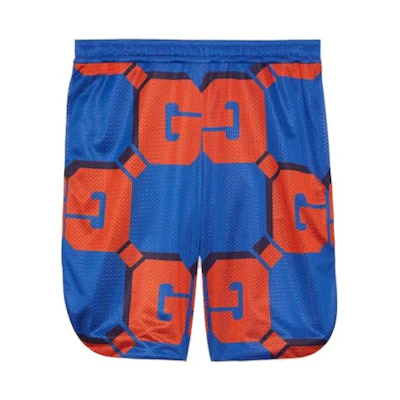 Gucci Blue GG Mesh Print Shorts 733518-XJFAN-4935