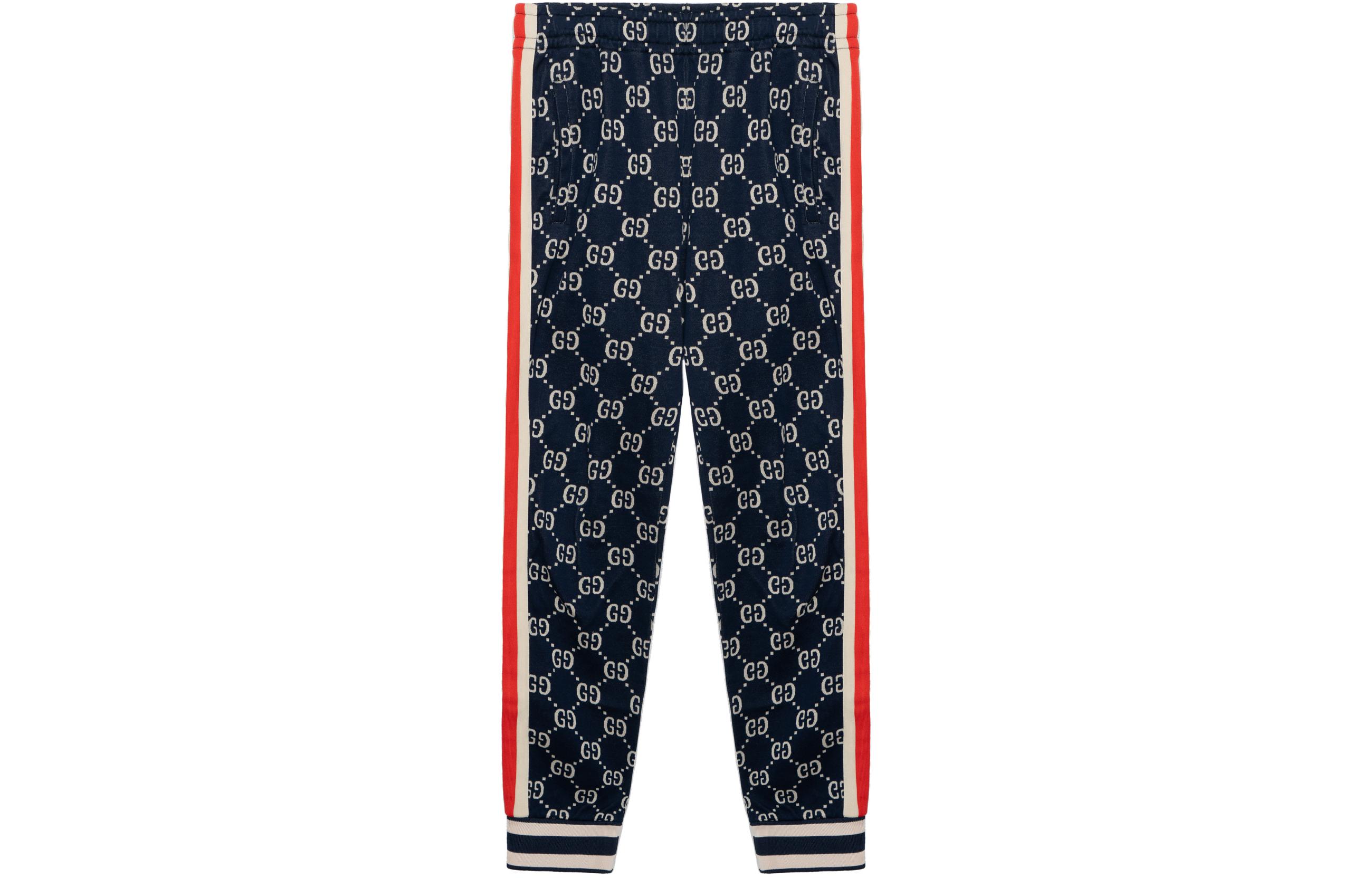 Gucci Blue GG Monogram Knit Jogger Pants 496920-X9V05-4245