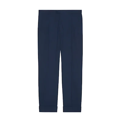 Gucci Blue High-Waisted Straight-Cut Logo Embroidered Pants SS23 Men 742764-ZANYI-4080