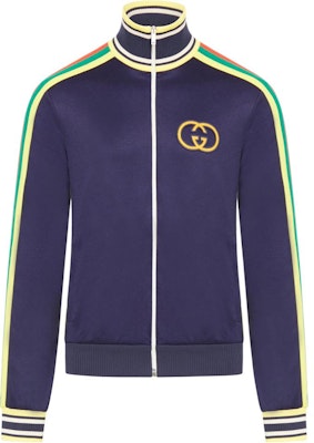 Gucci 藍色外套,多色條紋高領拉鍊設計 706436-XJE8R-4904 Buy Gucci 藍色外套,多色條紋高領拉鍊設計 706436-XJE8R-4904