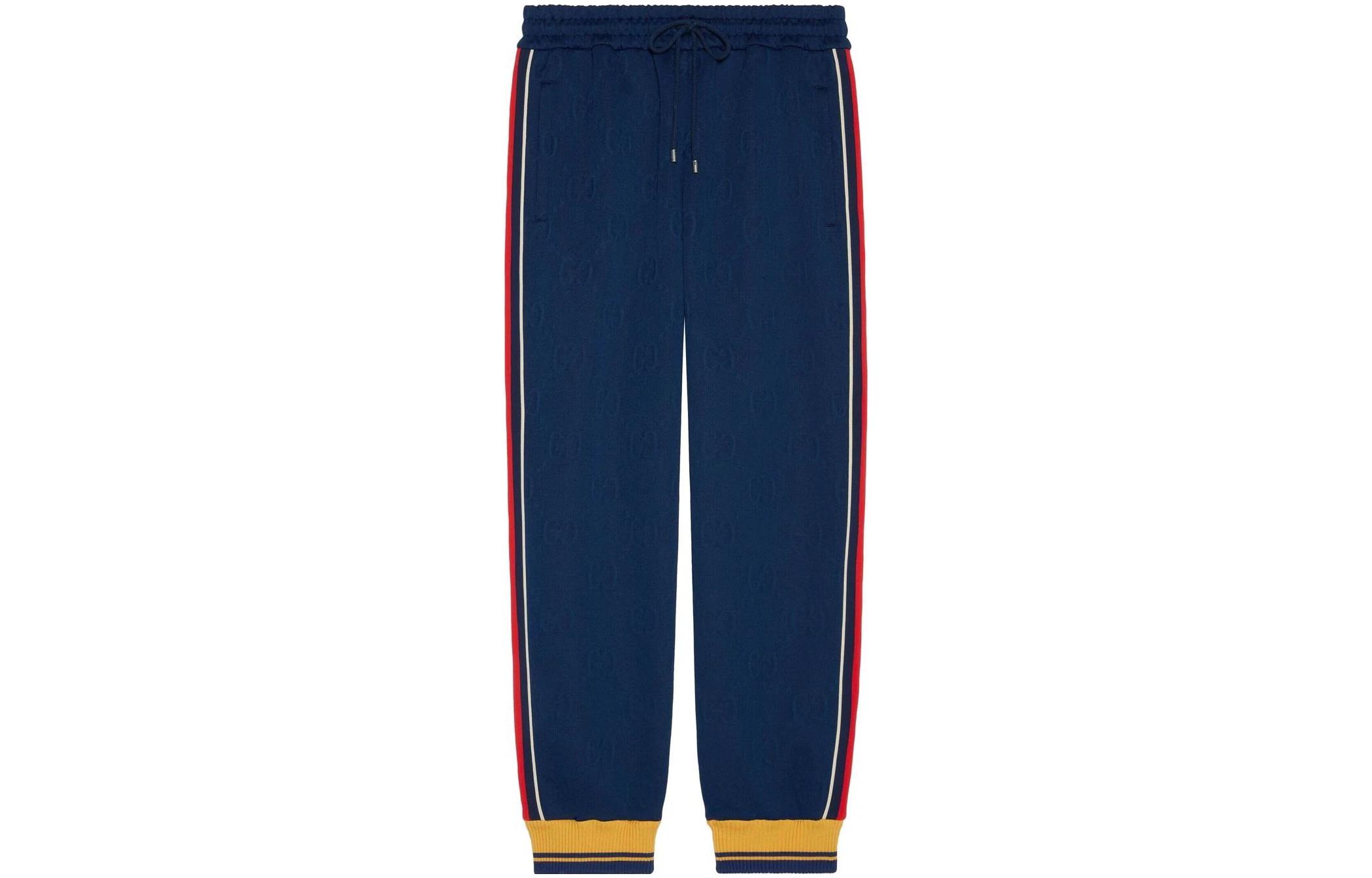 Gucci Blue Jacquard Knit Track Pants with Side Stripes SS22 675143-XJDVX-4463