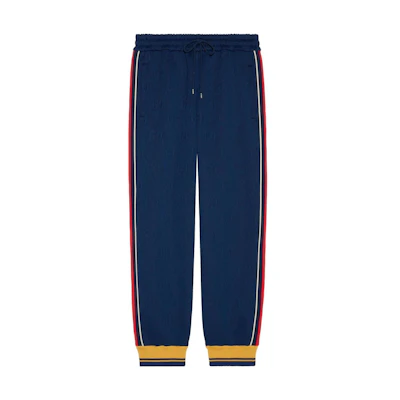 Gucci Blue Jacquard Knit Track Pants with Side Stripes SS22 675143-XJDVX-4463