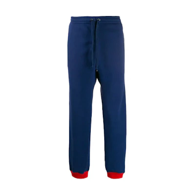 Gucci Blue Knit Track Pants with Side Stripe and Drawstring 576063-XJBBP-4703