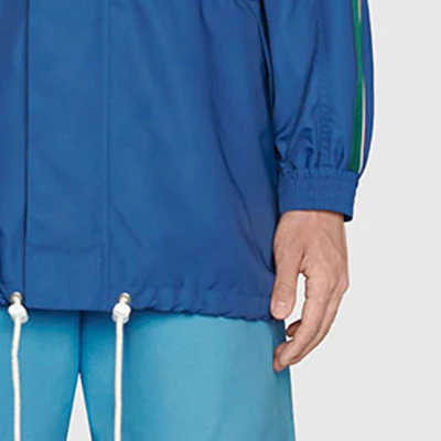 Gucci Blue Logo Apple Stripe Print Jacket 663646-ZAHC7-4211 Sizing Gucci Blue Logo Apple Stripe Print Jacket 663646-ZAHC7-4211