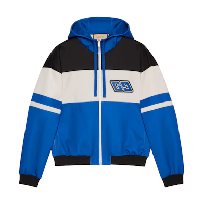 Gucci Blue Logo Hooded Zip-Up Jacket 761610-XJFY9-4846