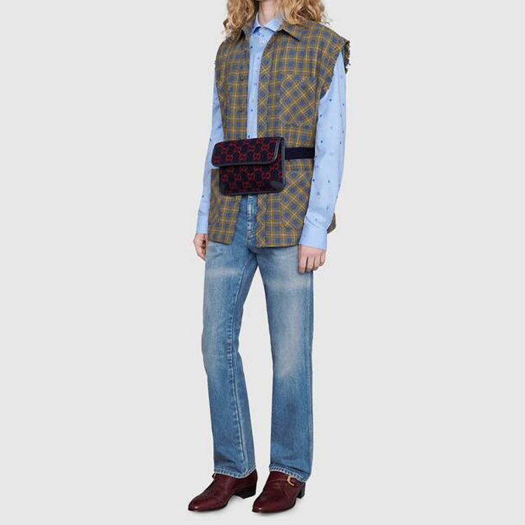 GUCCI Blue Long-Sleeve Logo Pattern Cotton Sun Protection Shirt 597962-ZAC24-4910 圖 5