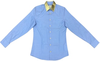 Gucci Blue Long-Sleeve Shirt with Contrasting Collar 521946-Z321B-4516 Gucci Blue Long-Sleeve Shirt with Contrasting Collar 521946-Z321B-4516