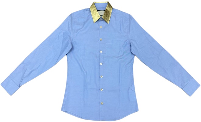 Kemeja Lengan Panjang Gucci Biru dengan Kerah Kontras. 521946-Z321B-4516 Buy Kemeja Lengan Panjang Gucci Biru dengan Kerah Kontras. 521946-Z321B-4516