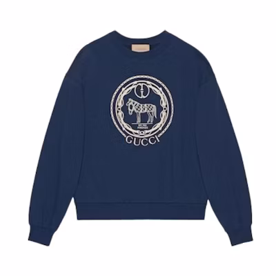 Gucci Blue Long Sleeve Sweatshirt with Letter Print Design. 768530-XJF67-4030