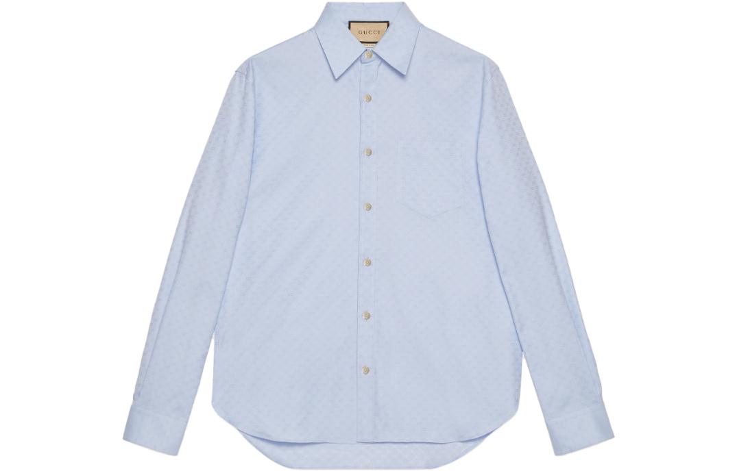 Gucci Blue Nylon Single-Breasted Long Sleeve Shirt 751066-ZAM9B-4850