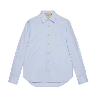 Gucci Blue Nylon Single-Breasted Long Sleeve Shirt 751066-ZAM9B-4850