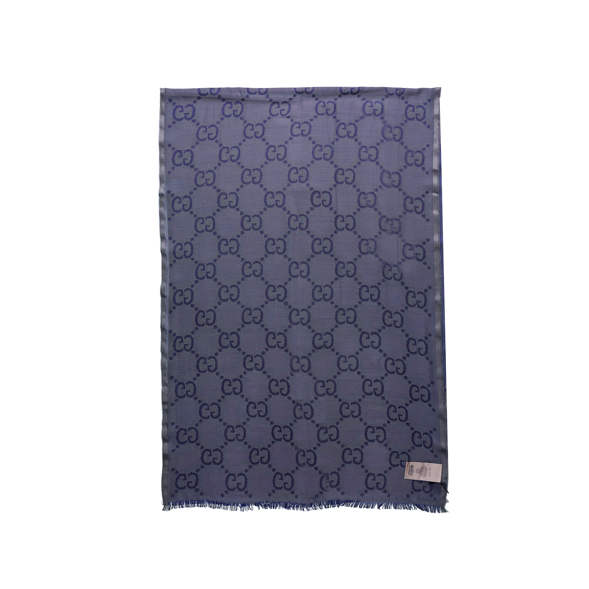 GUCCI Blue Patchwork Wool Scarf for Men - Blue. 7551344GAG14163