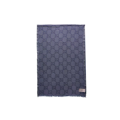GUCCI Blue Patchwork Wool Scarf for Men - Blue. 7551344GAG14163