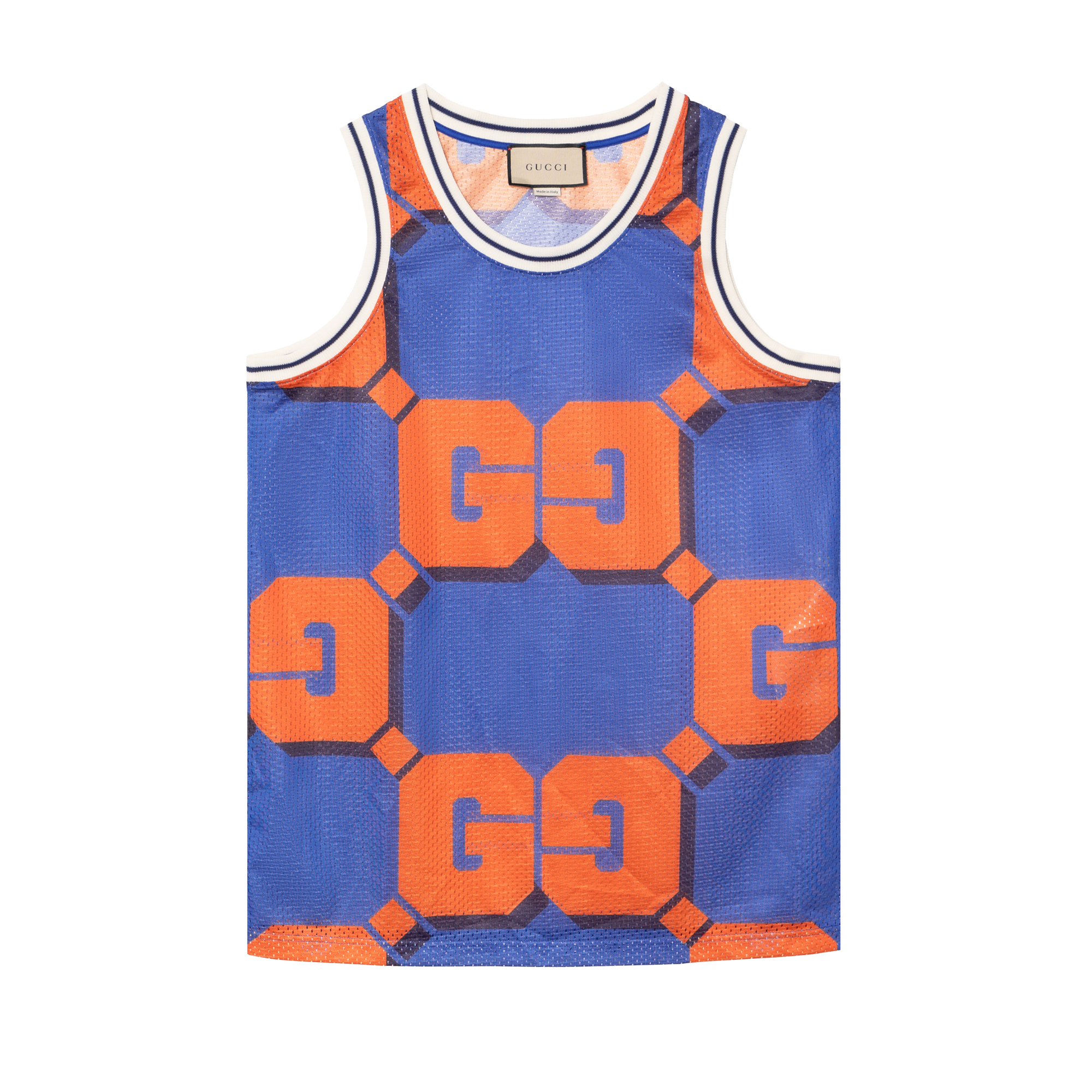 Gucci Blue Pattern Print Sleeveless Tank Top for Men 733517-XJFAN-4935