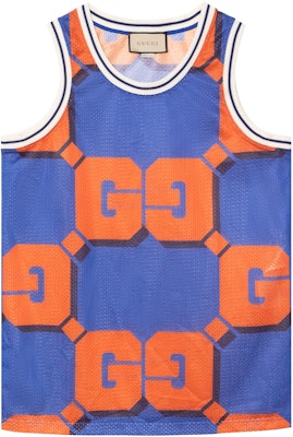 Gucci Blue Pattern Print Sleeveless Tank Top for Men 733517-XJFAN-4935 Buy Gucci Blue Pattern Print Sleeveless Tank Top for Men 733517-XJFAN-4935