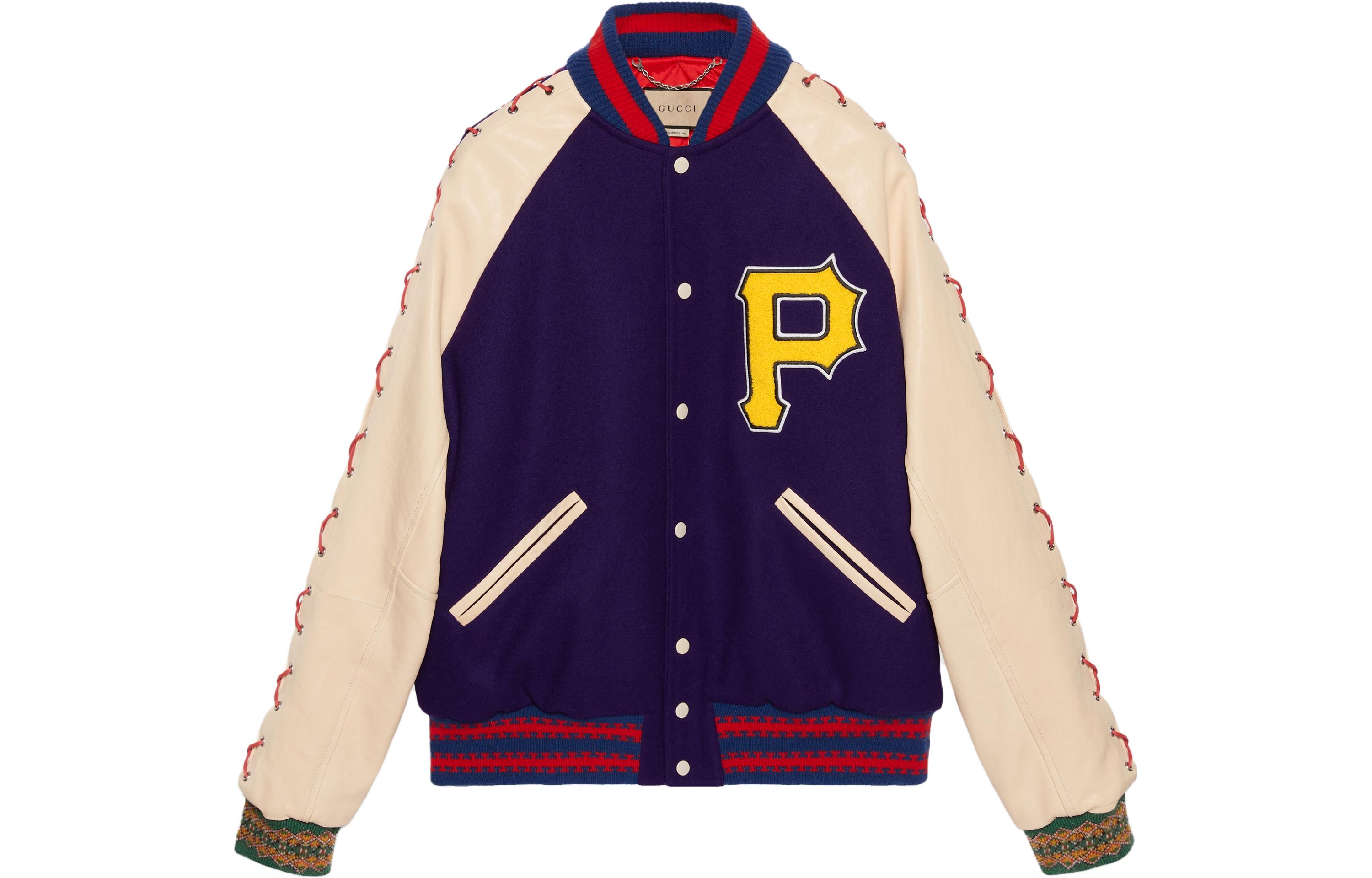 Gucci Blue Pilot Jacket with Letter Buttons Long Sleeves 717223-ZALYJ-5062