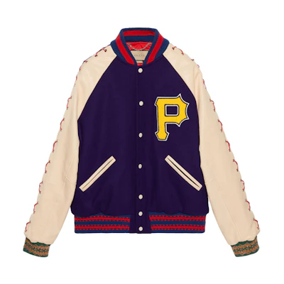 Gucci Blue Pilot Jacket with Letter Buttons Long Sleeves 717223-ZALYJ-5062